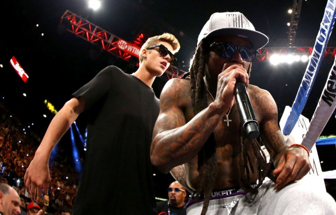 Justin-Bieber-Lil-Wayne-Mayweather-v-Alvarez