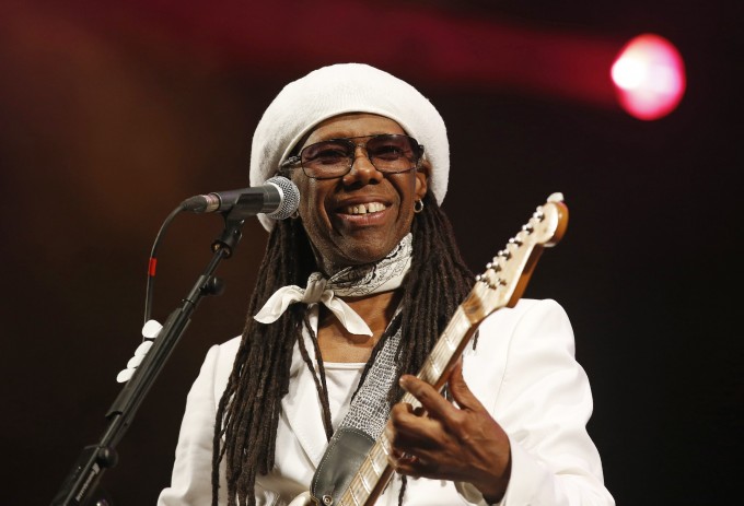 Rodgers performs with his band Chic on the third day of the Glastonbury music festival at Worthy Farm in Somerset